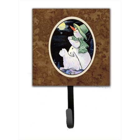 Jensendistributionservices 4.25 x 6 in. Snowman with Westie Leash Or Key Hook MI1656407